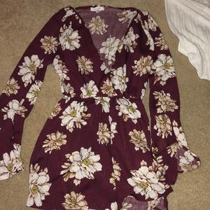 Floral Statement Sleeve Romper